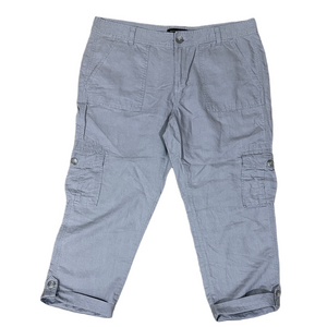 Banana Republic Women's Gray Martin Fit Linen Cargo Cropped Pants SKU1242